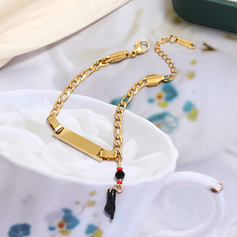 Brățară din oțel inoxidabil placată cu aur real, design geometric original pentru copii