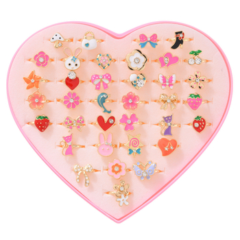 Детски пръстен от цинкова сплав с ефект капещо масло, карикатурен стил, форми животни/зодии, ръчен накит