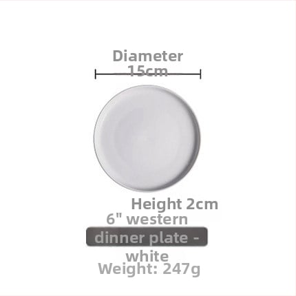 Farfurie de cină din porțelan, rotundă, stil occidental, compatibilă cu cuptorul cu microunde, cu logo imprimat