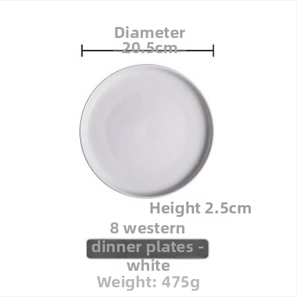 Farfurie de cină din porțelan, rotundă, stil occidental, compatibilă cu cuptorul cu microunde, cu logo imprimat