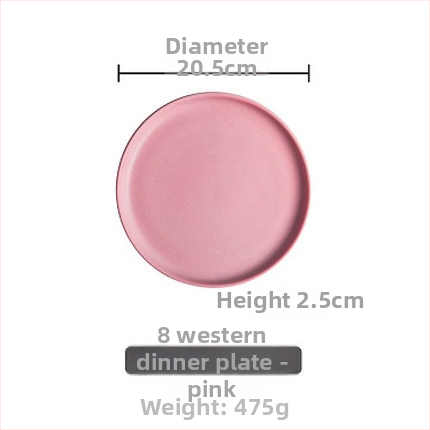 Farfurie de cină din porțelan, rotundă, stil occidental, compatibilă cu cuptorul cu microunde, cu logo imprimat