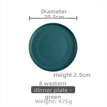 Farfurie de cină din porțelan, rotundă, stil occidental, compatibilă cu cuptorul cu microunde, cu logo imprimat