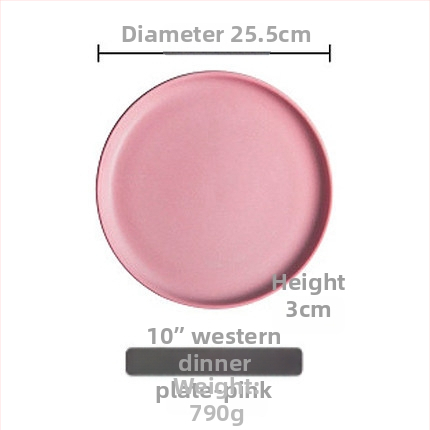 Farfurie de cină din porțelan, rotundă, stil occidental, compatibilă cu cuptorul cu microunde, cu logo imprimat
