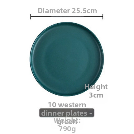 Farfurie de cină din porțelan, rotundă, stil occidental, compatibilă cu cuptorul cu microunde, cu logo imprimat