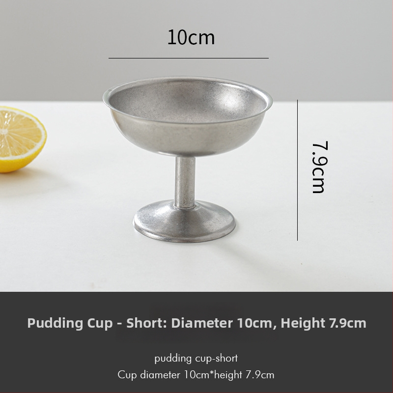 Tavă decorativă din oțel inoxidabil, stil retro, formă asimetrică rotund-pătrată cu adâncime pentru fructe și gustări