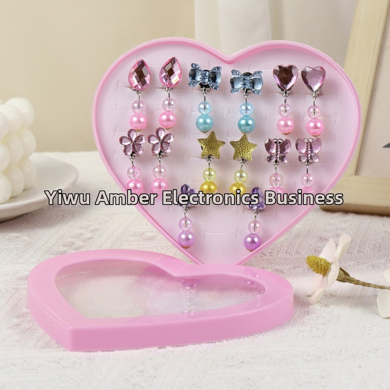 Laste kõrvarõngad klipsidega, lillekujuline kuju, Printsesseseeria, materjal plastik/vaik, Korea stiil