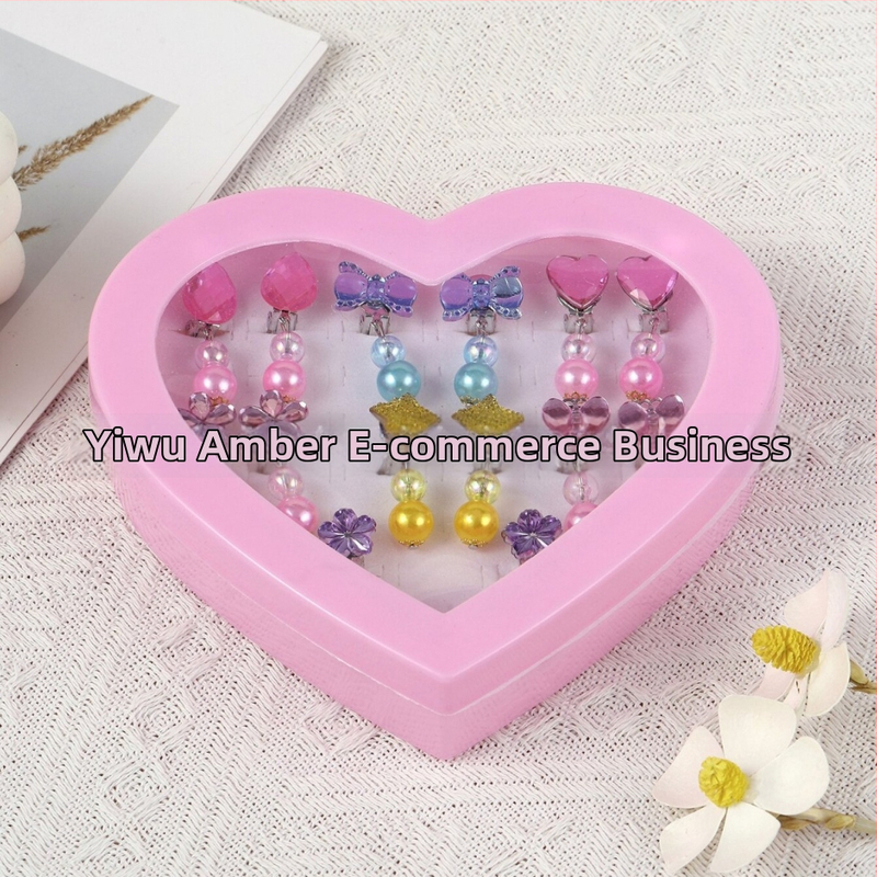 Laste kõrvarõngad klipsidega, lillekujuline kuju, Printsesseseeria, materjal plastik/vaik, Korea stiil