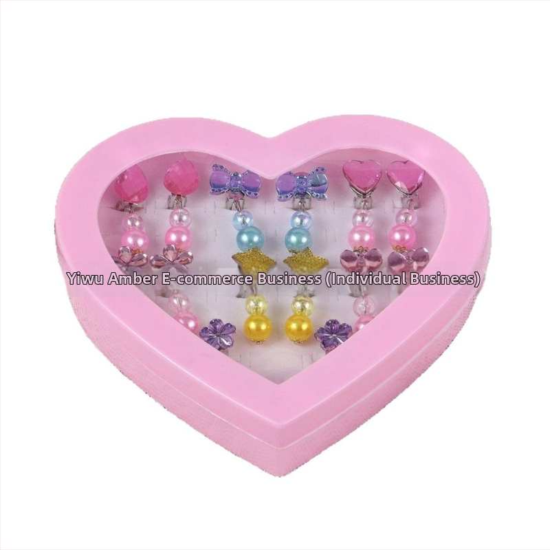 Laste kõrvarõngad klipsidega, lillekujuline kuju, Printsesseseeria, materjal plastik/vaik, Korea stiil