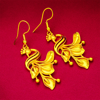 Naušnice - paun motiv, mesing, originalni dizajn, podrijetlo Guangzhou, ljeto 2023 (materijal: mesing; model: životinjski motiv; podrijetlo: Guangzhou; godina/sezona: ljeto 2023; stil: originalni dizajn)