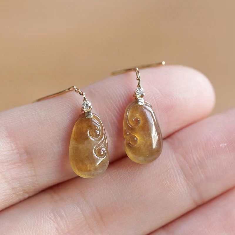 Geometrijski naušnici s imitacijom chalcedona i kristalima, bakrena podloga s premazom srebra 925, elektroplatiranje.