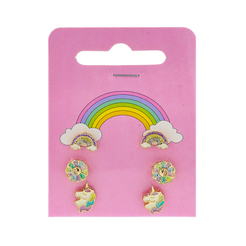 Dječje naušnice – karikatura stil, od legure, premaz dijamanata, umetnuti umjetni kamen u leguri