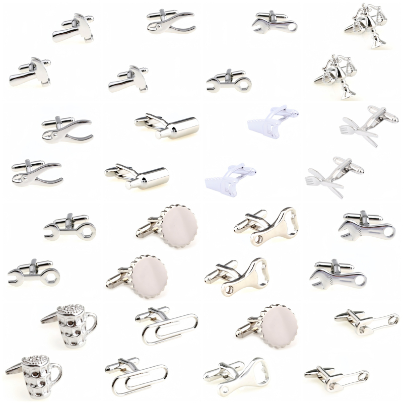 Kopče za manžetne, čelik, francuskog stila, unisex, geometrijski oblik, elektroplatiranje, kristal
