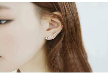 DD srebrne naušnice s cvjetnim dizajnom i cirkonom