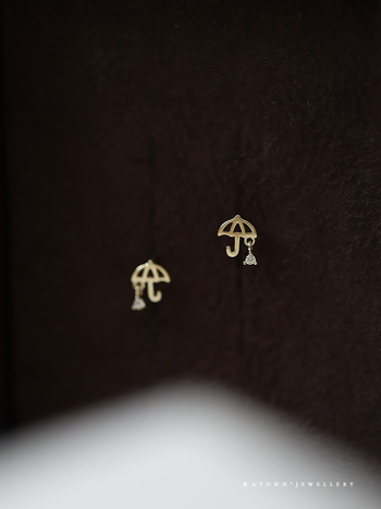 Fülbevalók – esernyő motívum, esős nap témájú (Anyaga: ezüst; Bevonat: elektroplatírozás; Nemesfém minőség: 0,7)