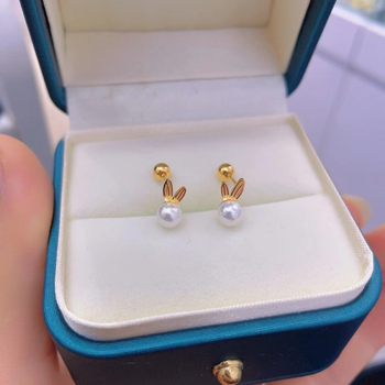 Velia titan čelične naušnice – motiv zeca/zodijak, mašna dizajn, U‑oblik, geometrija; elektroplatiranje; svježe i slatko; za djecu