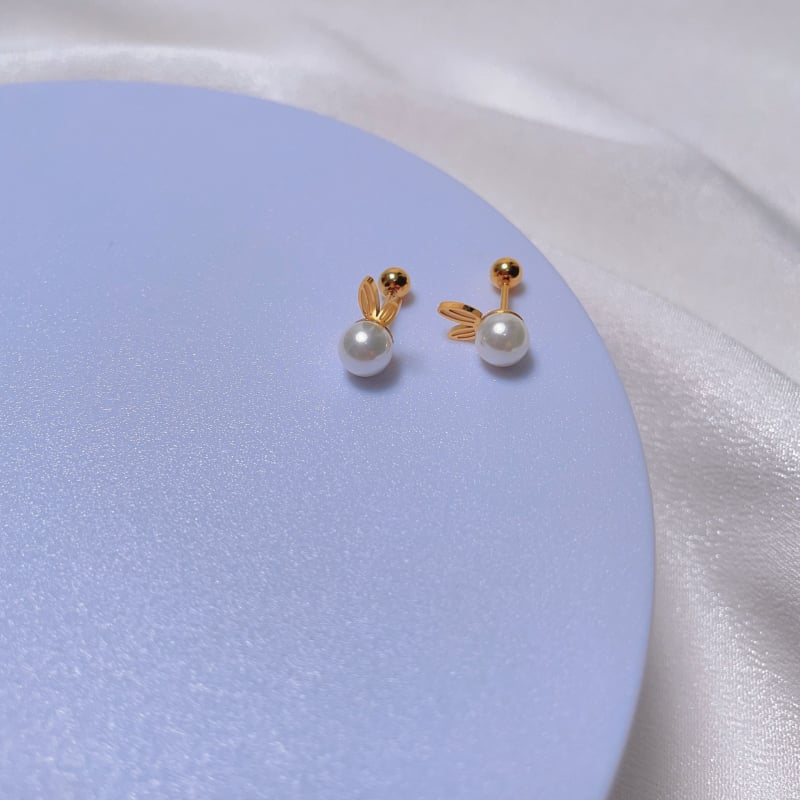 Velia titan čelične naušnice – motiv zeca/zodijak, mašna dizajn, U‑oblik, geometrija; elektroplatiranje; svježe i slatko; za djecu