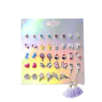 Naušnice od legure, premaz kapljica ulja – motivi cvijeća i lik karikature, za djecu