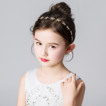 Plaukų juostelė – rankų darbo, citrino kristalų gėlių dizainas ir jūros žvaigždės perlė ant kaktos papuošalas