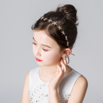 Plaukų juostelė – rankų darbo, citrino kristalų gėlių dizainas ir jūros žvaigždės perlė ant kaktos papuošalas