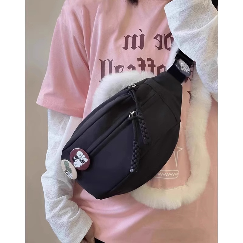 Ženska crossbody torba Dumpling, Oxford tkanina, podstava od najlona, zatvarač, proljeće 2025