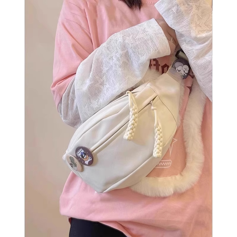 Ženska crossbody torba Dumpling, Oxford tkanina, podstava od najlona, zatvarač, proljeće 2025