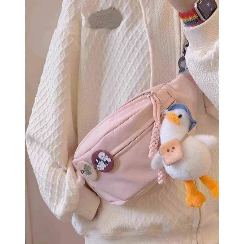 Ženska crossbody torba Dumpling, Oxford tkanina, podstava od najlona, zatvarač, proljeće 2025