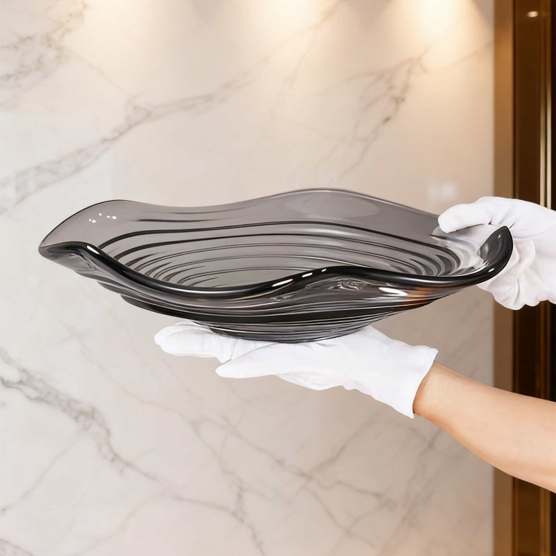 Stiklinė vaisių lėkštė namų naudai, modernus minimalistinis stilius, vientisas raštas, 2021 m. vasara