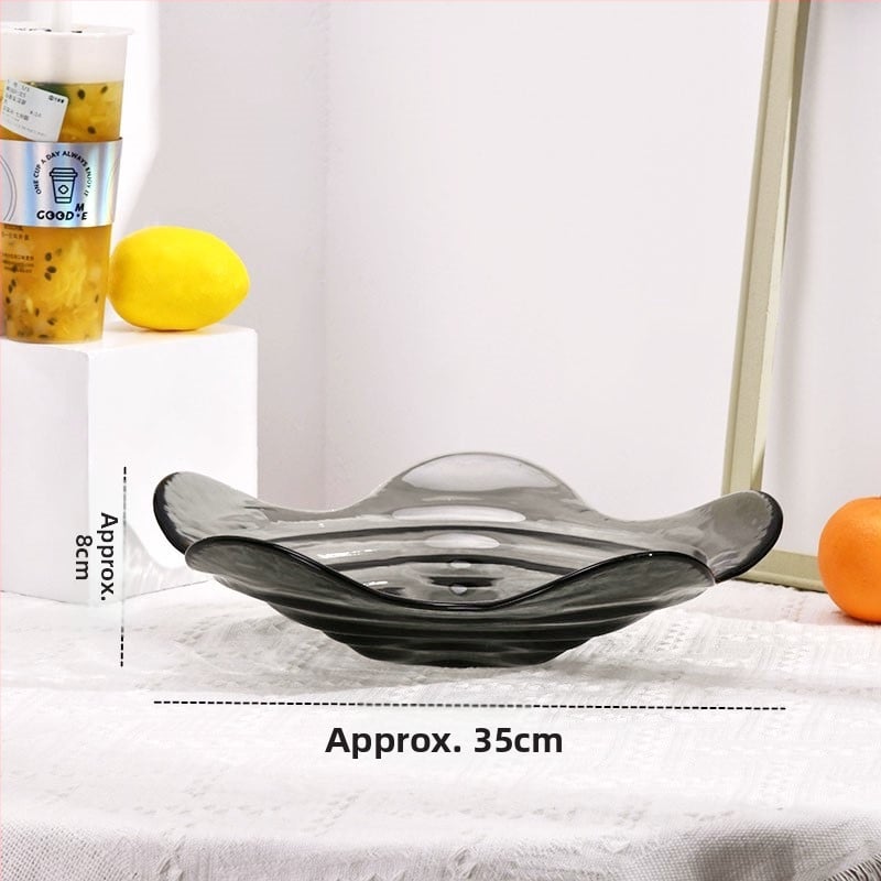 Üvegből készült gyümölcs tál otthoni használatra, modern minimalist stílus, szilárd minta, 2021 nyár