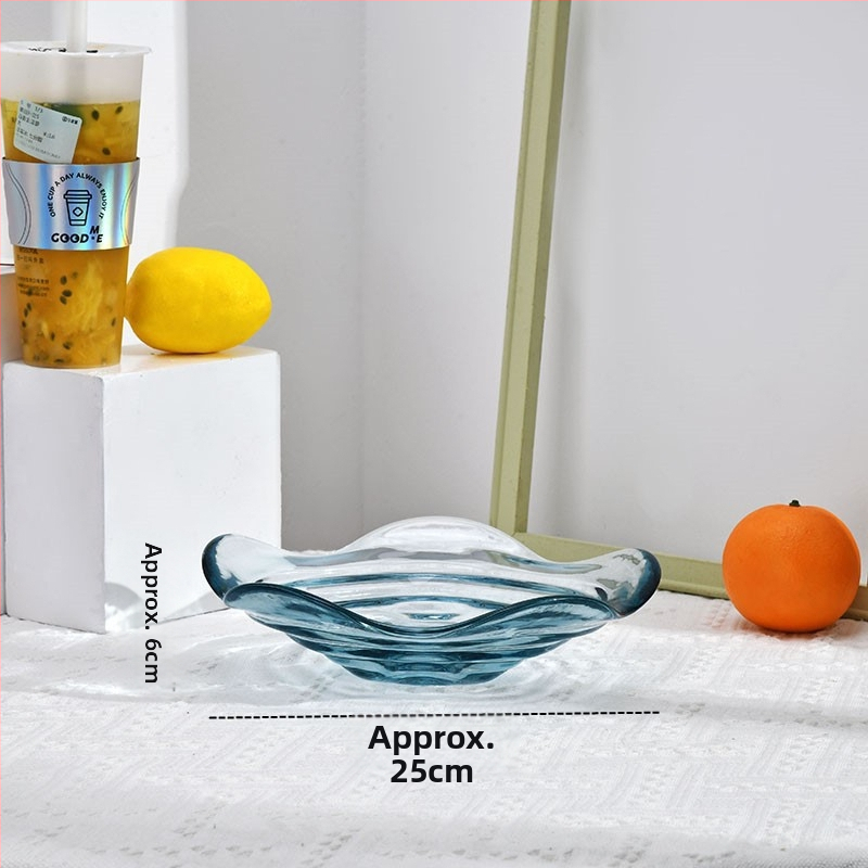 Üvegből készült gyümölcs tál otthoni használatra, modern minimalist stílus, szilárd minta, 2021 nyár