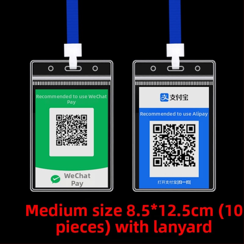 Suport PVC pentru etichetă cu cod QR – rezistent la apă, stil modern minimalist