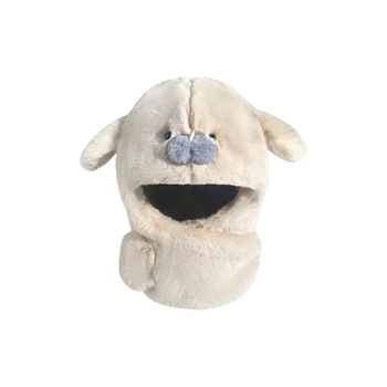 Zimska kapa dva u jedan s ušnim kapama i integriranim ovratnikom, pliš materijal, kupolasti oblik