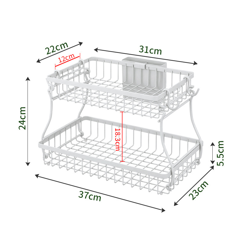 Vasból készült több rétegű gyümölcs- és snacktároló kosár leválasztható rekeszekkel, irodához, nappaliba és fürdőszobába