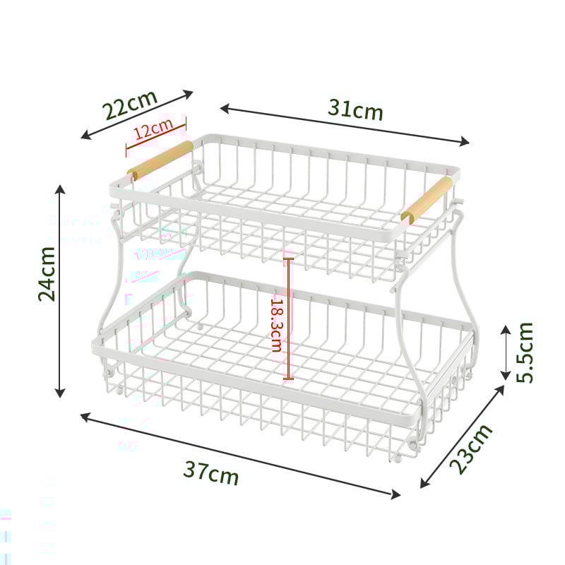 Vasból készült több rétegű gyümölcs- és snacktároló kosár leválasztható rekeszekkel, irodához, nappaliba és fürdőszobába