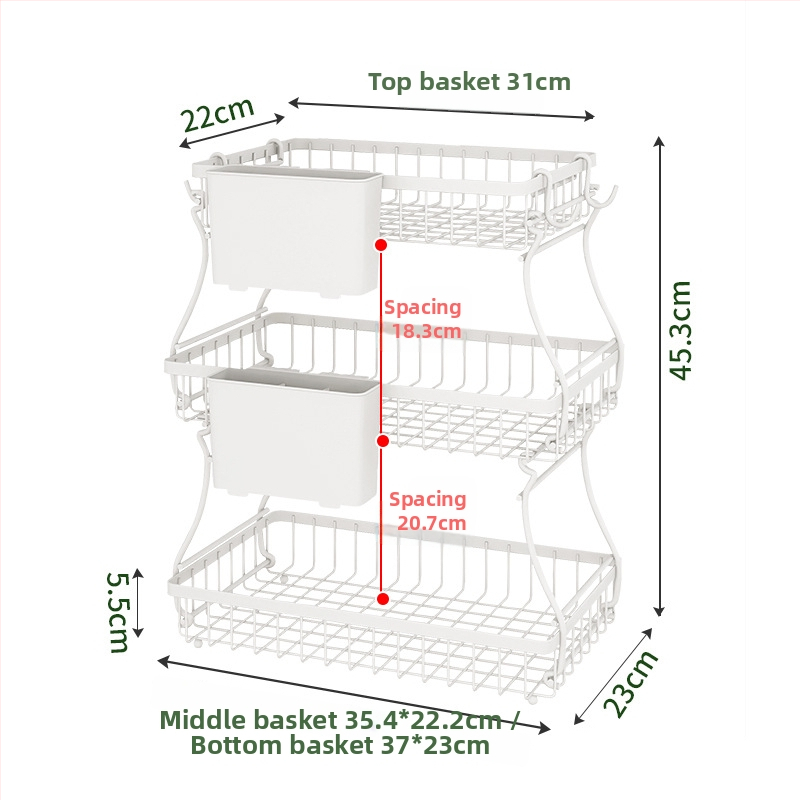 Vasból készült több rétegű gyümölcs- és snacktároló kosár leválasztható rekeszekkel, irodához, nappaliba és fürdőszobába