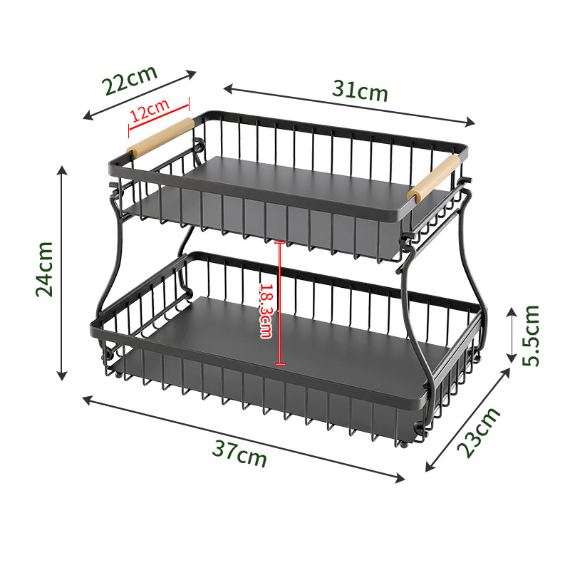 Vasból készült több rétegű gyümölcs- és snacktároló kosár leválasztható rekeszekkel, irodához, nappaliba és fürdőszobába