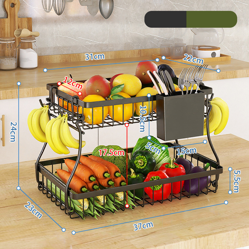 Vasból készült több rétegű gyümölcs- és snacktároló kosár leválasztható rekeszekkel, irodához, nappaliba és fürdőszobába
