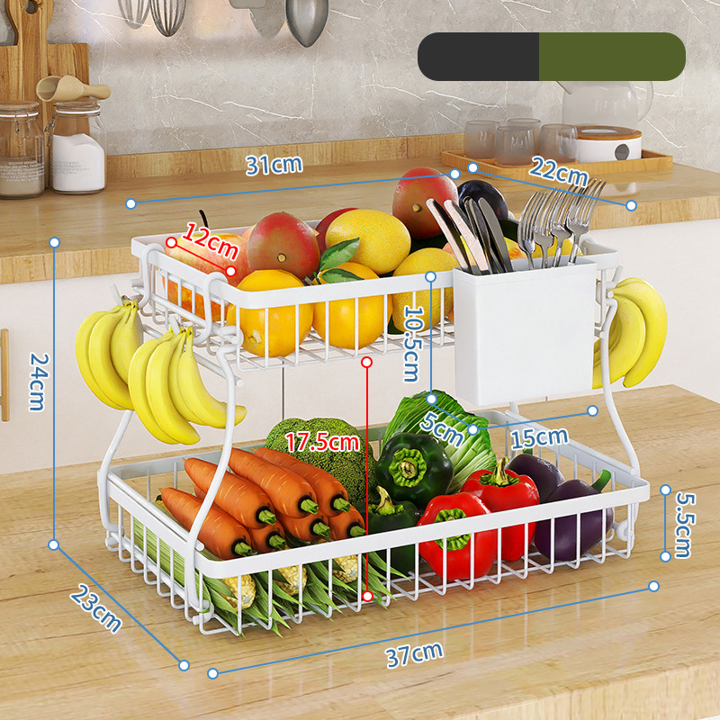 Vasból készült több rétegű gyümölcs- és snacktároló kosár leválasztható rekeszekkel, irodához, nappaliba és fürdőszobába