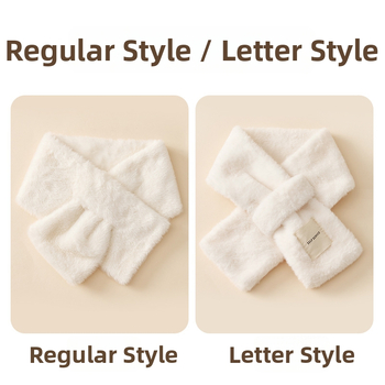 Vaikų šalikas iš dirbtinio triušio kailio, žiemai, kryžminis kaklo dizainas, palaiko šilumą.