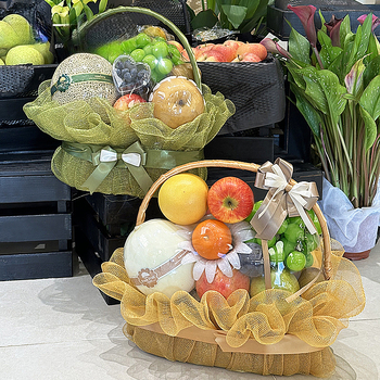 Rataninis vaisių krepšelis, rankų darbo, DIY tinklo įpakavimas dovanoms, kaimo stilius, paprastas stilius