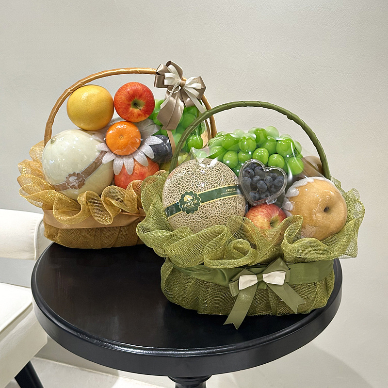 Rataninis vaisių krepšelis, rankų darbo, DIY tinklo įpakavimas dovanoms, kaimo stilius, paprastas stilius