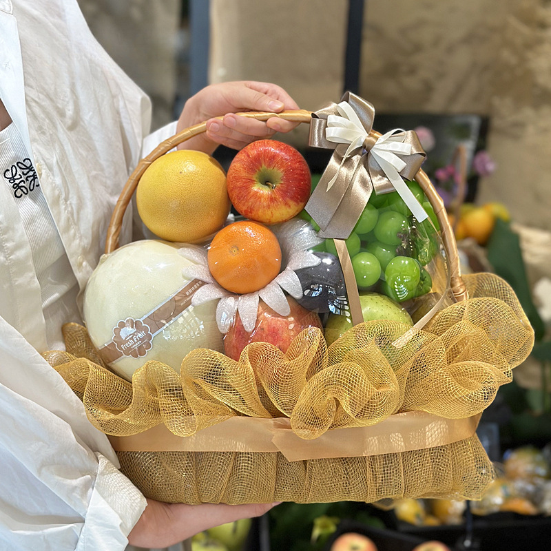 Rataninis vaisių krepšelis, rankų darbo, DIY tinklo įpakavimas dovanoms, kaimo stilius, paprastas stilius