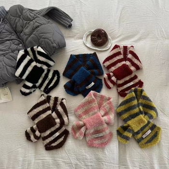 Dryžotas megztas kaklo šalikas, unisex, vilna, vienos spalvos raštas, warp audimas, šildo žiemą, pavasarį ir rudenį