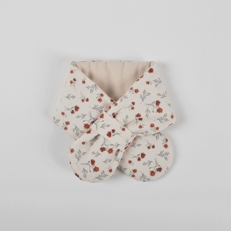 Moinmlon Kūdikio žieminis medvilninis šalikas su gėlių raštu, Twill audinys, Kryžminės formos, palaiko šilumą