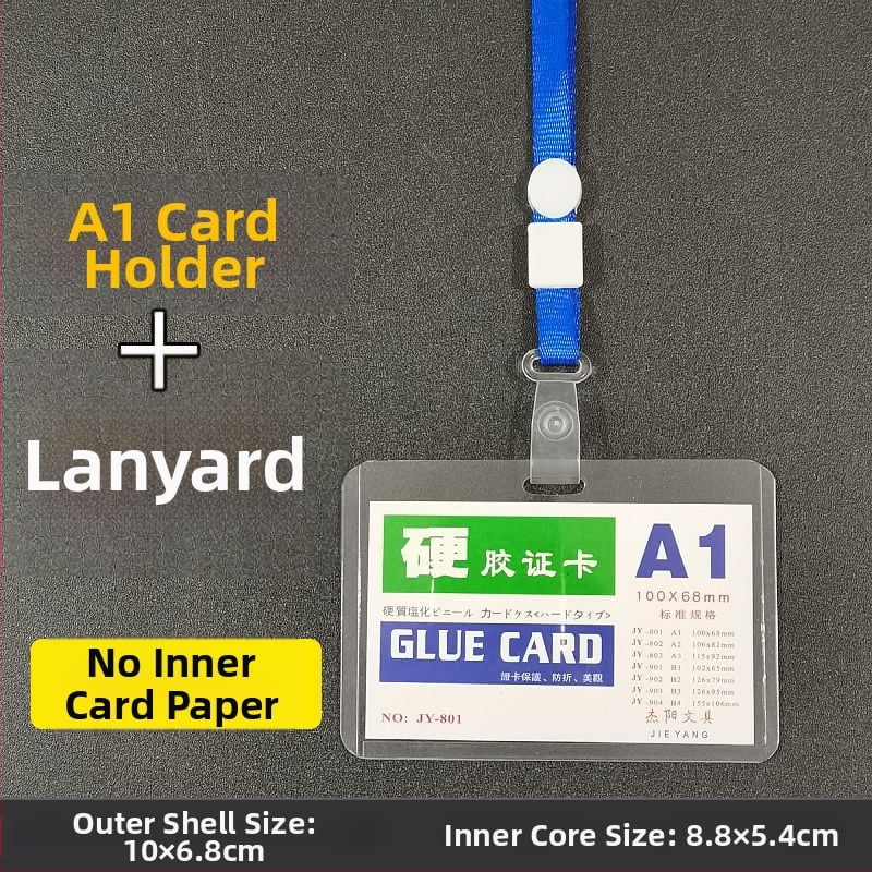 Carcasa pentru card cu șnur pentru expoziții – Cod de test pentru acid nucleic, abonament de intrare, badge de student – plastic, stil simplu