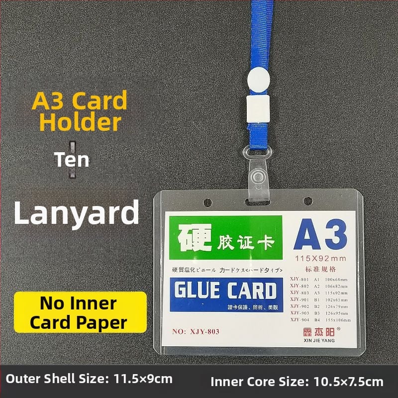 Carcasa pentru card cu șnur pentru expoziții – Cod de test pentru acid nucleic, abonament de intrare, badge de student – plastic, stil simplu