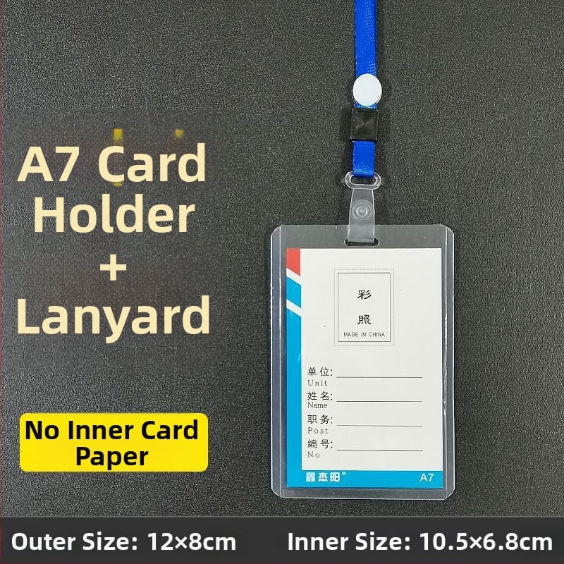 Carcasa pentru card cu șnur pentru expoziții – Cod de test pentru acid nucleic, abonament de intrare, badge de student – plastic, stil simplu