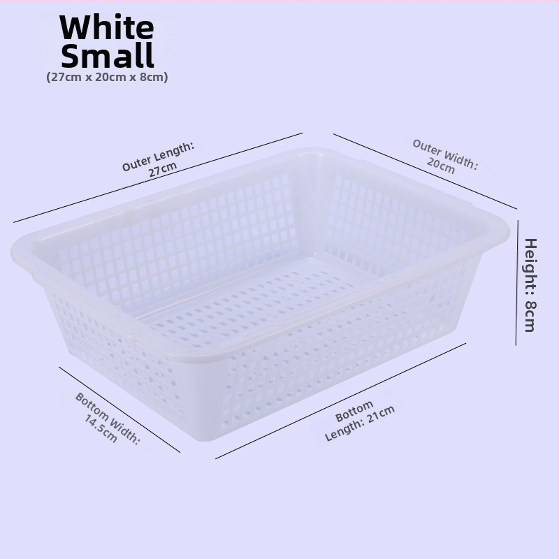 Tárolókosár, vastagított műanyag, téglalap alakú lefolyónyílásokkal (Modell: P8011, Anyag: Műanyag, Stílus: Modern egyszerűség)