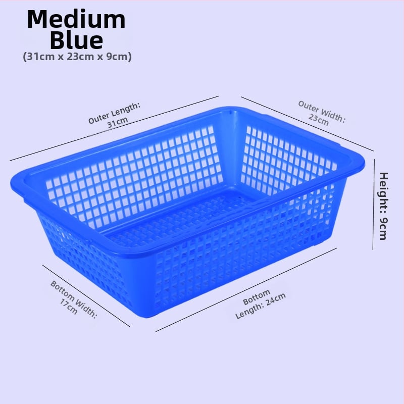 Tárolókosár, vastagított műanyag, téglalap alakú lefolyónyílásokkal (Modell: P8011, Anyag: Műanyag, Stílus: Modern egyszerűség)