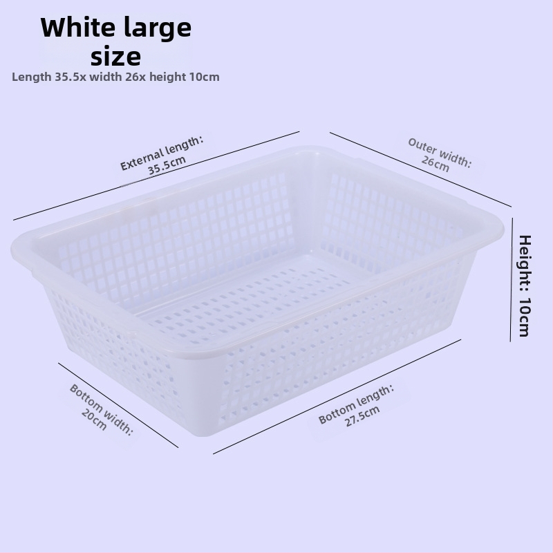 Tárolókosár, vastagított műanyag, téglalap alakú lefolyónyílásokkal (Modell: P8011, Anyag: Műanyag, Stílus: Modern egyszerűség)