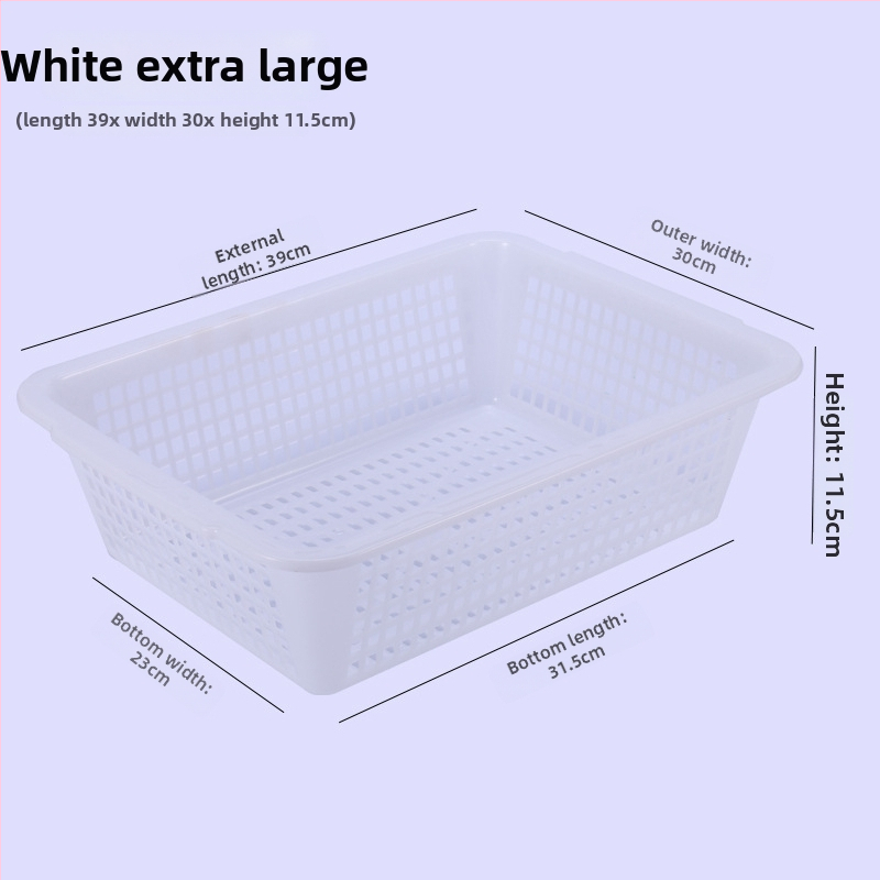 Tárolókosár, vastagított műanyag, téglalap alakú lefolyónyílásokkal (Modell: P8011, Anyag: Műanyag, Stílus: Modern egyszerűség)